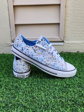Converse Unisex Chuck Taylor All Star A00469F OX Low Top Shoes White/Yellow/Blue